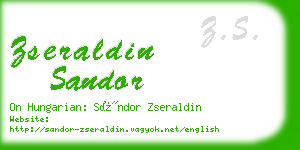 zseraldin sandor business card